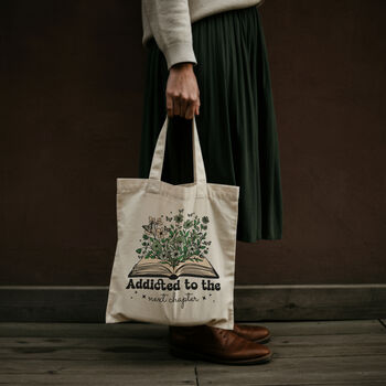Addicted To The Next Chapter, Cotton Tote Shoulder Bag, Book Gift, 8 of 8