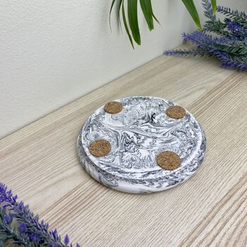 Grey Marbled Round Trinket Tray Dish, 5 of 6