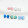 Sterling Silver Opal Stud Earrings, thumbnail 1 of 6