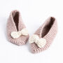 Bow Slippers Knitting Kit, thumbnail 2 of 7