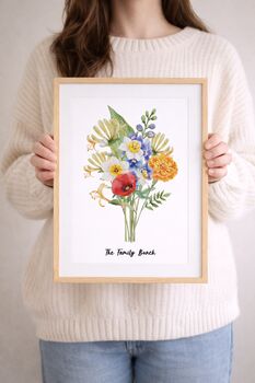 Personalised Birth Flower Family Print, 9 of 12