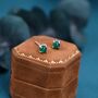 Sterling Silver Green Onyx Stud Earrings, thumbnail 5 of 12