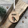 Personalised Traditional Robin Bauble Tree Decoration, thumbnail 2 of 3