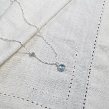 Salina Blue Topaz And Gold Plated Disc Bracelet, 6 of 6