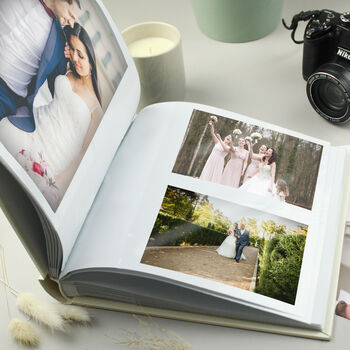 Personalised Gold Heart Couples Square Photo Album, 5 of 6