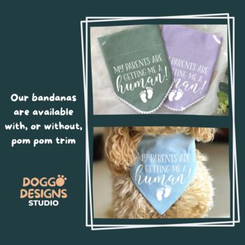 Pregnancy Announcement Dog Bandana Black/White, 4 of 8