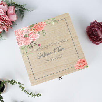 Personalised Floral Wedding Keepsake Box, 3 of 7