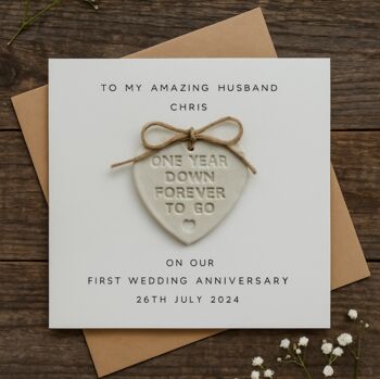 Personalised 1st Anniversary Card For Husband Or Wife, 2 of 3
