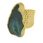 Green ‘Mega’ Agate Gemstone Gold Plated Statement Ring, thumbnail 1 of 5