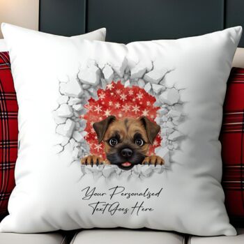 Personalised Christmas Border Terrier Break Through, 5 of 10