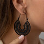 Mandala Large Hoop Intricate Detail Earrings, thumbnail 7 of 9