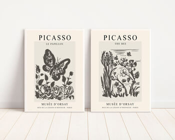 Picasso Butterfly And Bee Set Of Two Art Prints, 2 of 4