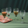 G Decor Virelle Set Of Four Handmade Wine Glasses Clear Stemmed Goblets With Hand Etched Linear Design, thumbnail 5 of 5