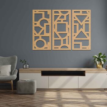 Modern Geometric Wooden Wall Panels Home Decor, 6 of 9