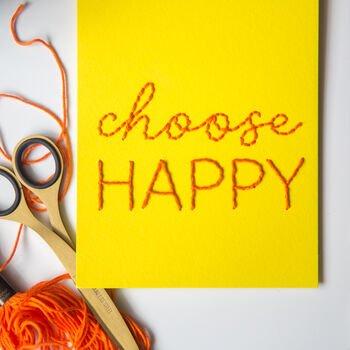 Choose Happy Banner Embroidery Kit, 3 of 4