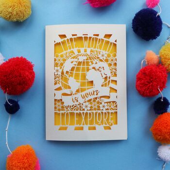 The World Is Yours To Explore Paper Cut Card, 8 of 9