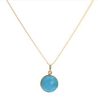 Turquoise 18ct Gold Plated Vermeil Silver Pendant Necklace, 4 of 11