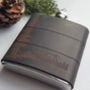 Personalised Mountain Man Leather Hip Flask, thumbnail 3 of 6