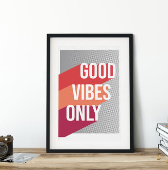 Good Vibes Only Halftone Block Print, 6 of 7