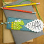 Personalised Happy Dinosaur Name Bookmark For Children, thumbnail 2 of 7