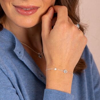 Salina Blue Topaz And Sterling Silver Gemstone Bracelet, 3 of 4