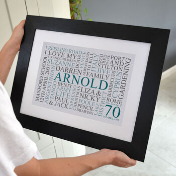 Personalised 70th Birthday Word Art, 9 of 12