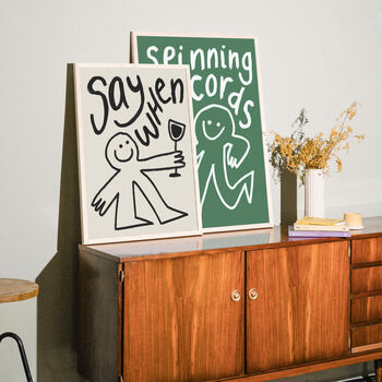 Say When Doodle Funny Wine Wall Art Print, 11 of 11