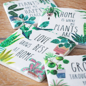 Set Of Four 'Plants' Coasters, 2 of 3