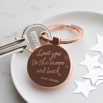Personalised Love You To Moon And Back Keyring, 3 of 8