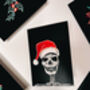 Neon Skull Santa Gothic Christmas Card, thumbnail 3 of 3