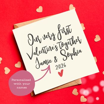 Our Very First Valentine's Day Together Personalised Card, 2 of 4