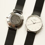 Men`s Personalised Watch With Black Mesh Strap, thumbnail 3 of 5