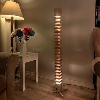 Echelon Handmade Wooden Floor Lamp: Modern Home Decor, 7 of 10