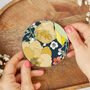 Round Coaster Chica Camellia Navy Heat And Stain Proof, thumbnail 6 of 10