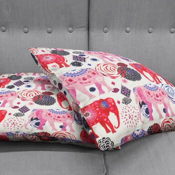 Pink Elephants Cushion Cover With Mandala Patterns, 4 of 7