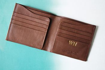 Personalised Mens Luxury Leather Billfold Wallet, 2 of 9