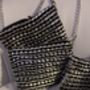 Upcycled Eco Fashion Shiny Crochet Ring Pulls Bag, thumbnail 9 of 12