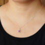Natural Pink Sapphire Necklace In Sterling Silver, thumbnail 2 of 3