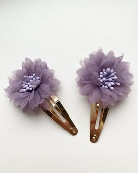 Pair Of Audrey Flower Hair Clips, 2 of 5