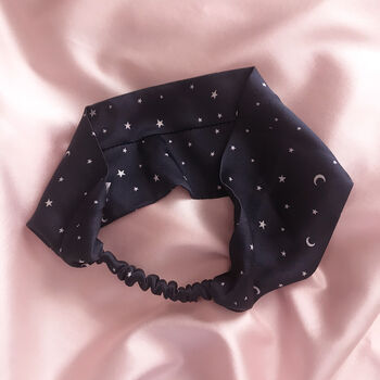 Navy Star Print Silk Anya Headband, 3 of 4