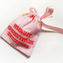 Pink And Red Retro Christmas Reusable Gift Pouch, thumbnail 3 of 7