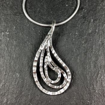 Hammered Paisley Pendant, 3 of 4