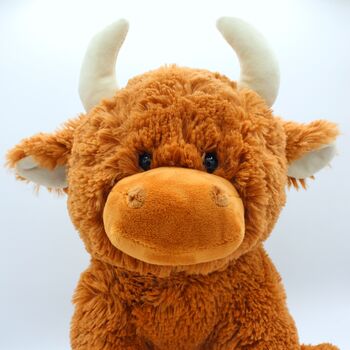 Large Scottish Highland Brown Cow Soft Toy, 3 of 7