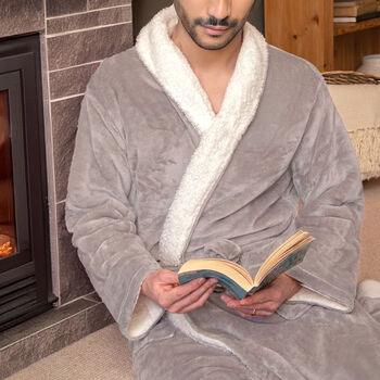 Super Soft Sherpa Loves To Sleep Robe, 7 of 11