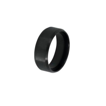 Mens Black Band Ring 8mm Brushed Black Steel Ring, 4 of 9