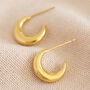 Gold Plated Stainless Steel Moon Hoop Earrings, thumbnail 8 of 8