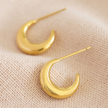 Gold Plated Stainless Steel Moon Hoop Earrings, 8 of 8