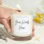 Custom Words Scented Personalised Candle, thumbnail 1 of 6