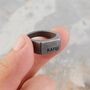 Personalise Rectangle Signet Ring, Black, Grey, thumbnail 1 of 9