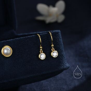 Tiny And Minimalist 4mm Cz Drop Earrings, 3 of 10